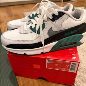 Nike Kids White, Teal & Gray Air Max 90 Sneakers